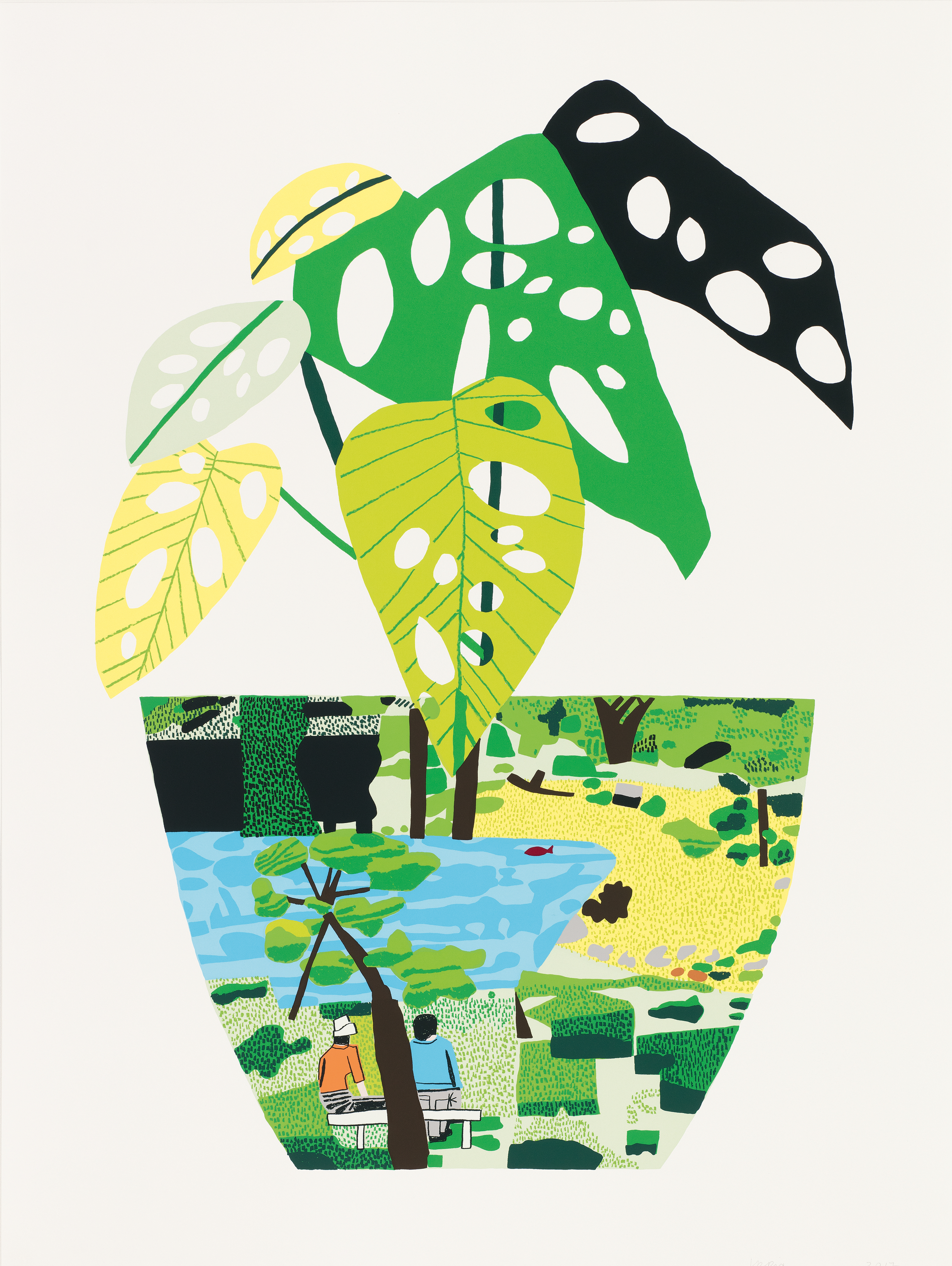 Jonas Wood - Landscape Pot with Plant, 2017